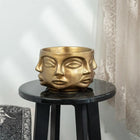 Adler Decorative Medium Gold Planter (17 cm) – Handmade Gold Polyester Designer Decor