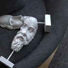 Antique Zeus Bust Sculpture (36 cm) – Handmade Grey Distressed Polyester Designer Decor