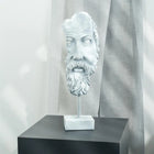 Antique Zeus Bust Sculpture (36 cm) – Handmade Grey Distressed Polyester Designer Decor