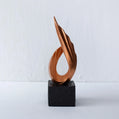 Bakirdan Flame Sculptural Object – Handmade Black & Copper Polyester Designer Decor (30 cm)