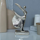 Ballerina Sculptural Object – Handmade Silver & Gold Polyester Designer Decor (27 cm)