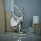 Ballerina sculptuur – Handgemaakt zilver- en goudkleurig polyester designobject (27 cm)