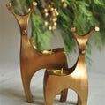 Deer Candle Holder Set (25 cm) – Handmade Gold Decorative Pair