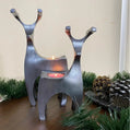 Deer Candle Holder Set (25 cm) – Handmade Silver Decorative Pair