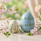 Easter Ceramic Egg Set (2-Piece) (15 cm) – Handmade Blue Designer Spring Decor
