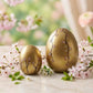 Easter Ceramic Egg Set (2-Piece) (15 cm) – Handmade Gold Designer Spring Decor