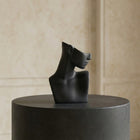 Weibliche Keramikbüste (21,5 cm) – Handgefertigte schwarze Dekoskulptur