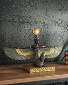 Isis Egyptian Goddess Sculptural Decor Object (32 cm) – Handmade Black, Anthracite & Gold Polyester Designer Decor