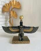 Isis Egyptian Goddess Sculptural Decor Object (32 cm) – Handmade Black, Anthracite & Gold Polyester Designer Decor