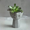 Lip Case Textured Decorative Planter – Handmade Grey Polyester Designer Decor (19 cm)