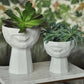 Lip Case Textured Decorative Planter – Handmade White Polyester Designer Decor (19 cm)