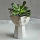 Lip Case Textured Decorative Planter – Handmade White Polyester Designer Decor (19 cm)