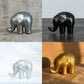 Mini-Glückselefanten-Keramikset (4-teilig) – Handgefertigtes Designer-Dekor in Schwarz, Gold, Silber und Perlmutt (17 cm)
