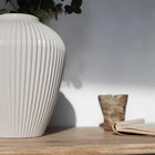 Moderna Collection Ceramic Bianco Vase Large – Handmade White Designer Decor (28 cm)
