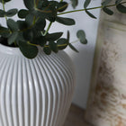 Moderna Collection Ceramic Bianco Vase Large – Handmade White Designer Decor (28 cm)