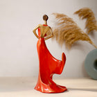 Perla Woman Wine Holder Sculpture – Handmade Pomegranate Red Designer Wine Bottle Holder (35 cm)