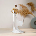 Perla Woman Wine Holder Sculpture – Handmade White Designer Wine Bottle Holder (35 cm)