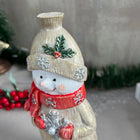Snowman Decorative Object – Handmade Multicolour Polyester Designer Decor (26 cm)