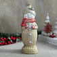 Snowman Decorative Object – Handmade Multicolour Polyester Designer Decor (26 cm)