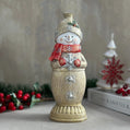 Snowman Decorative Object – Handmade Multicolour Polyester Designer Decor (26 cm)