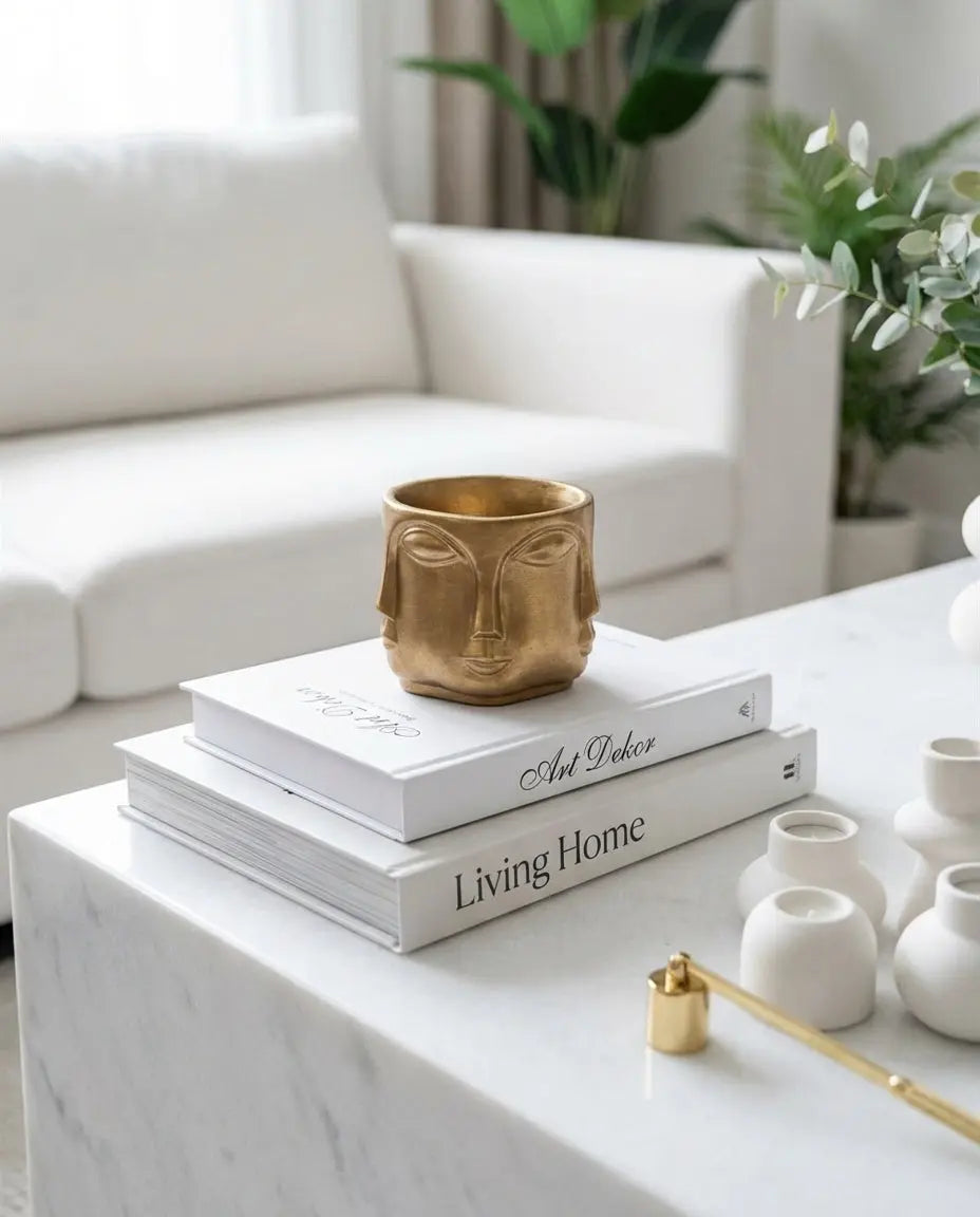 handmade mini gold planter with sculptural geometric design