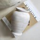 handmade boho textured ceramic vase in cream and brown for modern interior decor