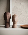 handmade abstract sculpture set in brown and beige tones for modern interior decor