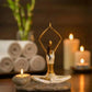 white yogini candle holder sculpture for meditation and yoga space decor