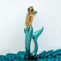 handmade mermaid sculpture with multicolour coastal decor design