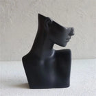 modern black ceramic female bust sculpture for minimalist interior decor