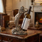 figurative wine bottle holder sculpture for bar and home decor