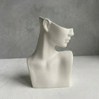 handmade ceramic female bust sculpture in white for modern interior decor