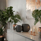 modern flat ceramic vase set with copper accents for contemporary interiors