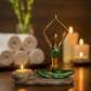 green yogini candle holder sculpture for meditation and yoga space decor