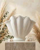 minimalist white ceramic vase decor for contemporary interior styling