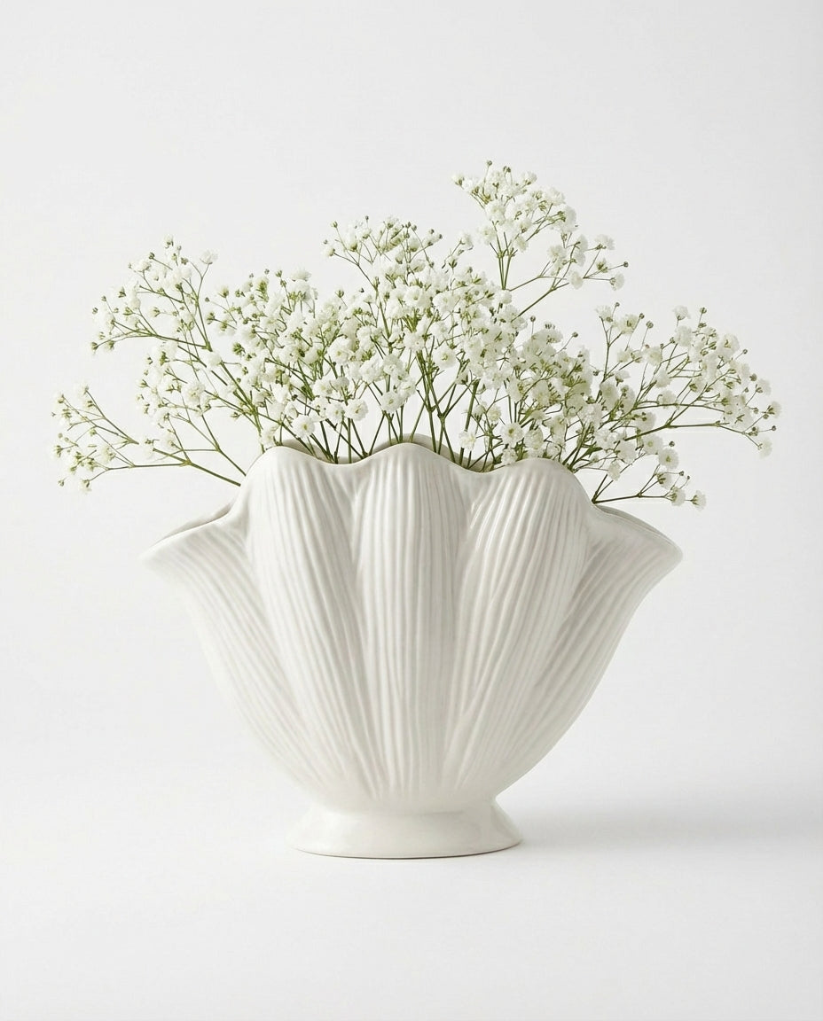 minimalist white ceramic vase decor for contemporary interior styling