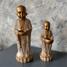 handmade antique gold buddhist monk candle holder set for meditation decors
