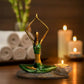 Heart Chakra Yogini Candle Holder (22 cm) – Handmade Green Spiritual Designer Decor