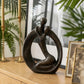 Infinity Love Circle Sculptural Decor Object (33 cm) – Handmade Metallic Black Polyester Designer Decor