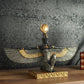 handmade isis egyptian goddess sculpture in black anthracite and gold