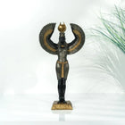handmade egyptian goddess isis sculpture in black anthracite and gold