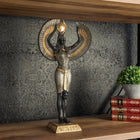 Isis Egyptian Goddess Sculpture (33 cm) – Handmade Black, Anthracite & Gold Designer Decorative Object