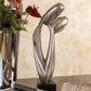 handmade silver kissing couple sculpture for modern interior decor