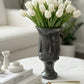 handmade matte black sculptural vase for modern minimalist home decor
