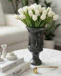 handmade matte black sculptural vase for modern minimalist home decor
