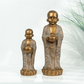 sculptural monk candle holder set for meditation and zen home decor