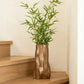 handmade metallic brown sculptural ceramic vase for modern interior decor