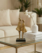 black and gold abstract sculpture decor for modern interior styling