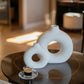 handmade textured ring ceramic vase set in cream for minimalist interior decor