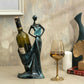 Perla Woman Wine Holder Polyester Handmade Petrol Green 35cm